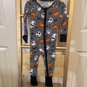 Little Sleepies Gray and Black Halloween Kids Footie